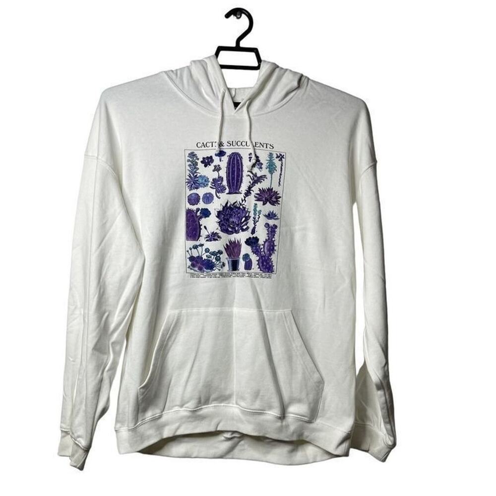 Neon Riot Unisex Cati‎ & Succulents Pullover Sweatshirt Hoodie  X Large